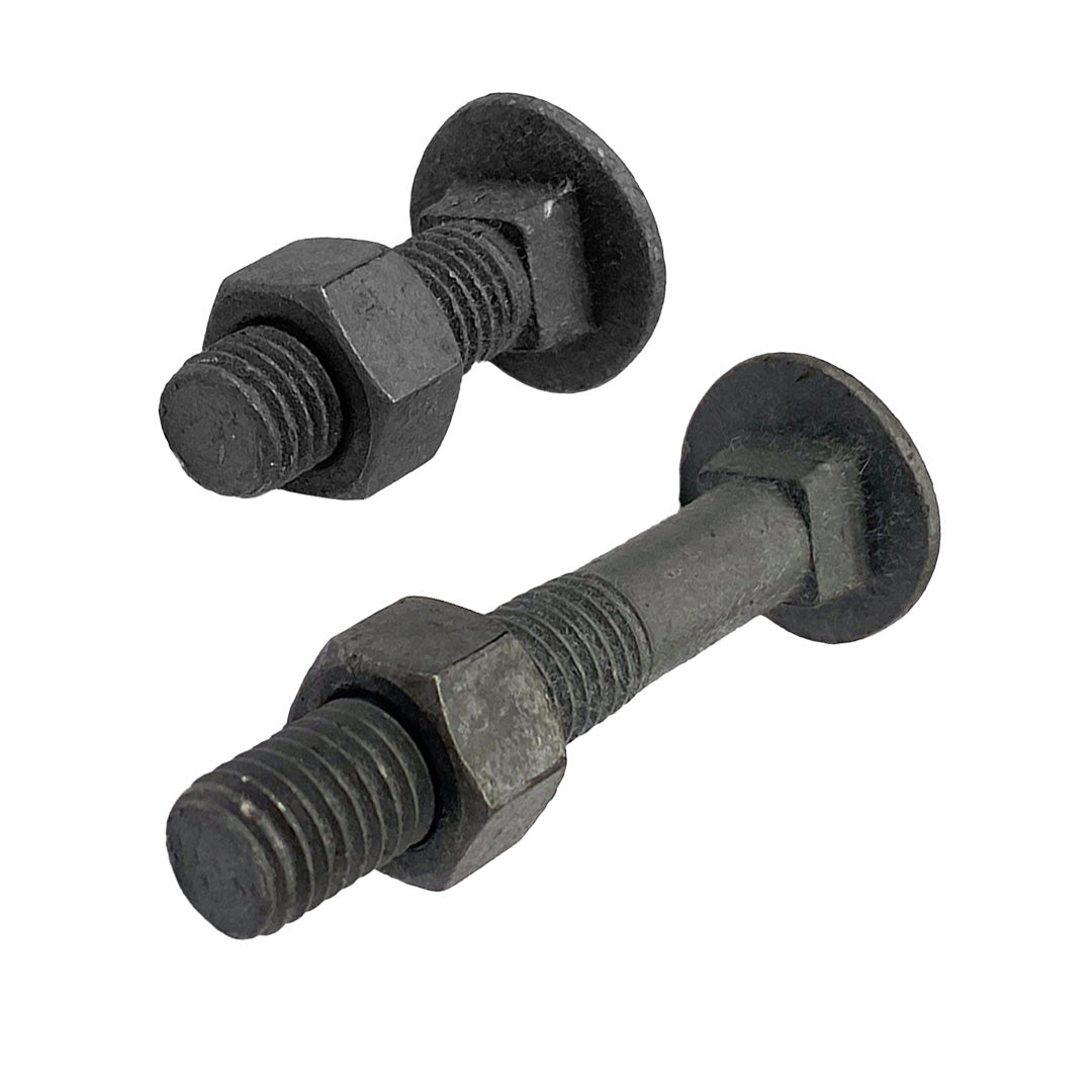 M8 x 75mm Cup Head Bolt & Nut Class 4.6 Galvanised