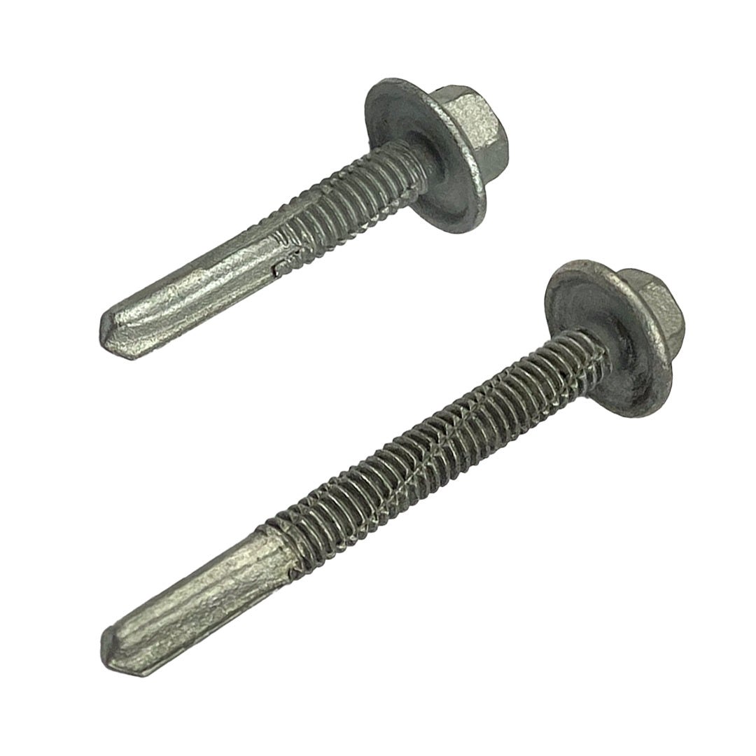 Domtek Screws 12g-24 x 32mm Series 500 Tek Screw Hex No 5 Extended Point Galvanised ...