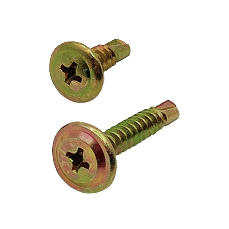 8g-18 x 30mm Button Head Self-Drilling Screw Tek Phillips Zinc Yellow