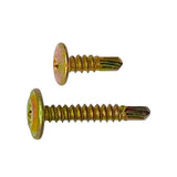 8g-18 x 12mm Button Self Drilling Screw Tek Phillips Zinc Yellow