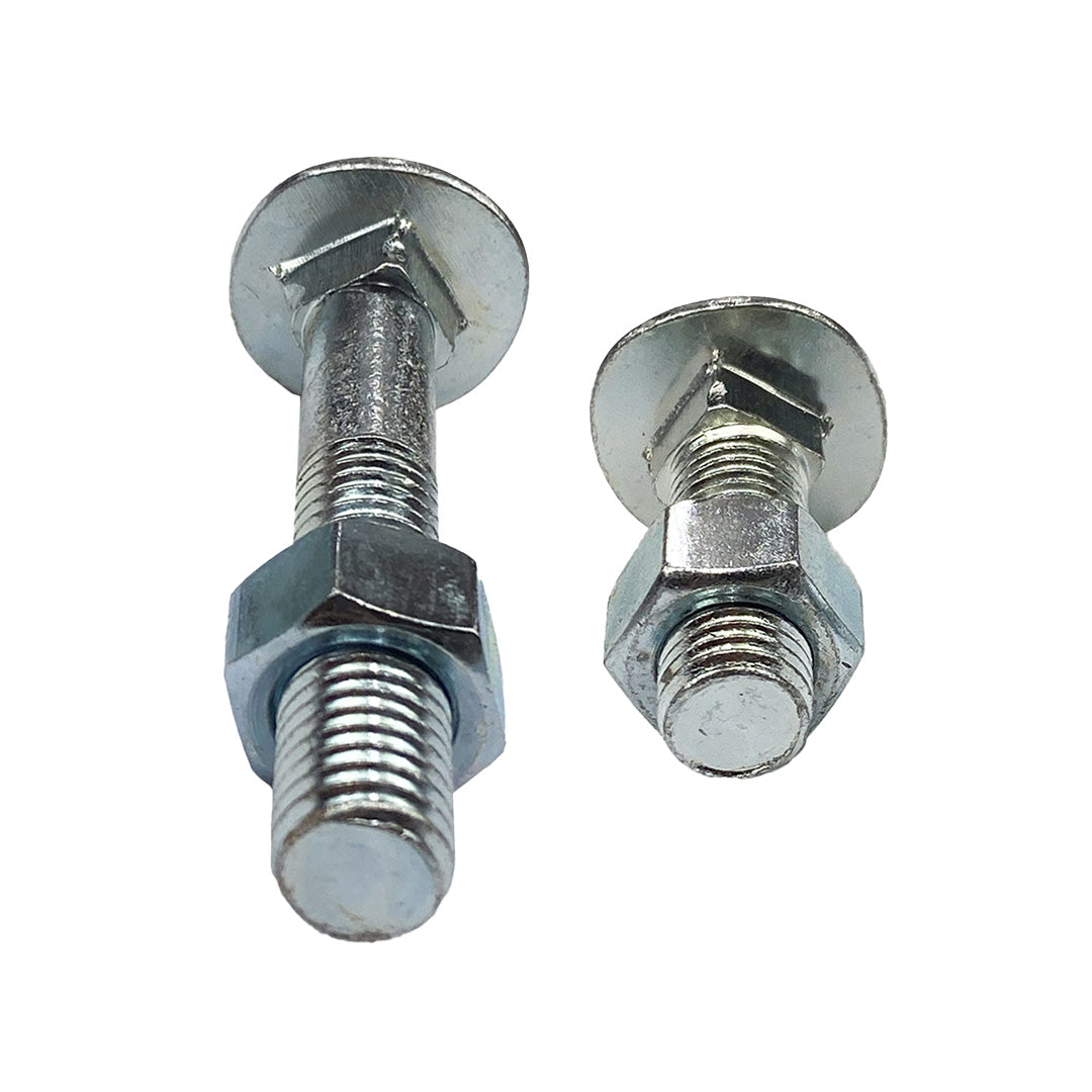 M8 x 65mm Cup Head Bolt & Nut Class 4.6 Zinc