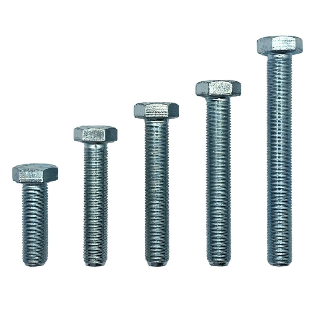 M12 x 25mm 1.50p Metric Fine Hex Set Screw High Tensile Class 10.9 Zinc Plated