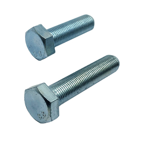 M8 x 20mm 1.00p Metric Fine Hex Set Screw High Tensile Class 8.8 Zinc