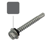 Basalt Colorbond 10g-16 x 16mm Hex Head Self Drilling Screw Tek with NEO seal Galvanised