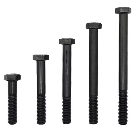 M8 x 170mm 1.25p Metric Coarse Hex Bolt High Tensile Class 8.8 Black DMS Fasteners