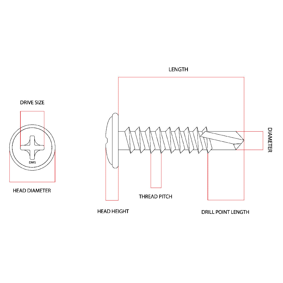 10g-16 x 16mm Button Self Drilling Screw Tek Phillips Galvanised