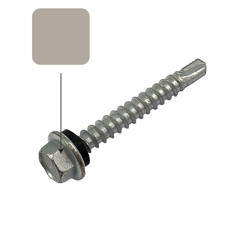 Dune Colorbond 10g-16 x 16mm Hex Head Self Drilling Screw Tek with NEO Seal Galvanised