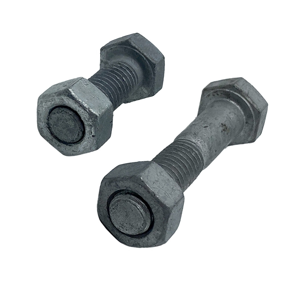 M6 x 25mm 1.00p Coarse Hex Bolt and Nut Mild Steel Class 4.6 Galvanised