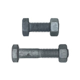 M10 x 25mm 1.50p Coarse Hex Bolt and Nut Mild Steel Class 4.6 Galvanised