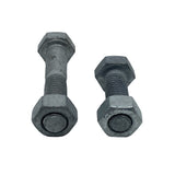 M20 x 500mm 2.50p Coarse Hex Bolt and Nut Mild Steel Class 4.6 Galvanised