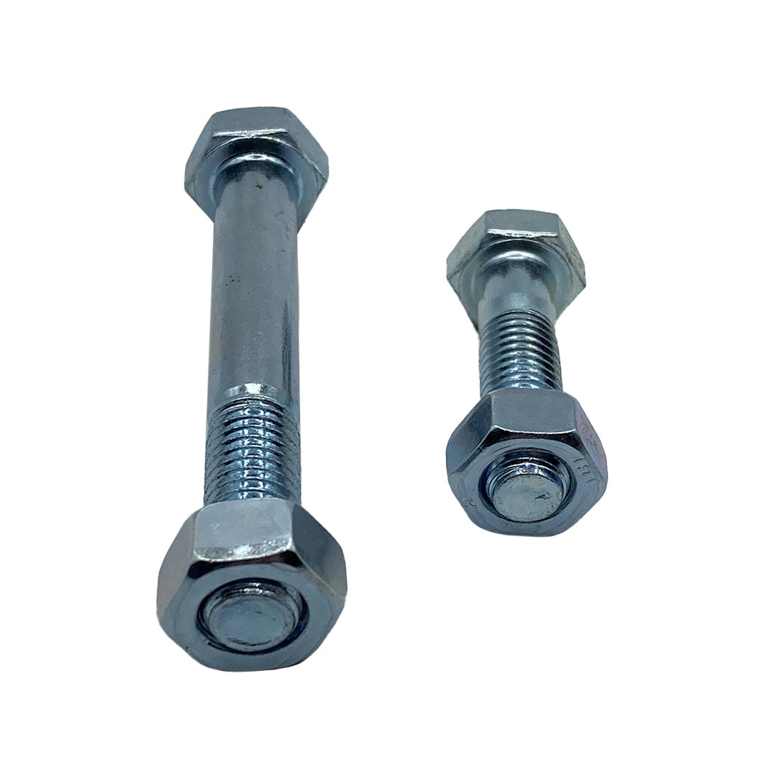 M16 x 150mm 2.00p Coarse Hex Bolt and Nut Mild Steel Class 4.6 Zinc Plated