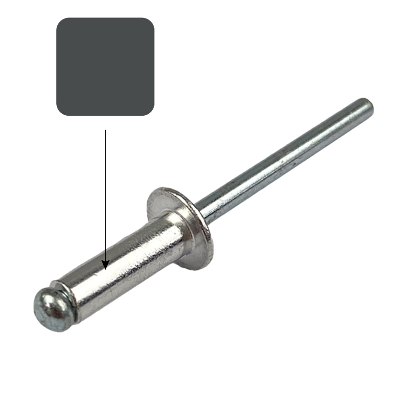 Iron Black AS4-3 Rivet Dome Pop Blind (3.2mm x 8mm) Aluminium Steel