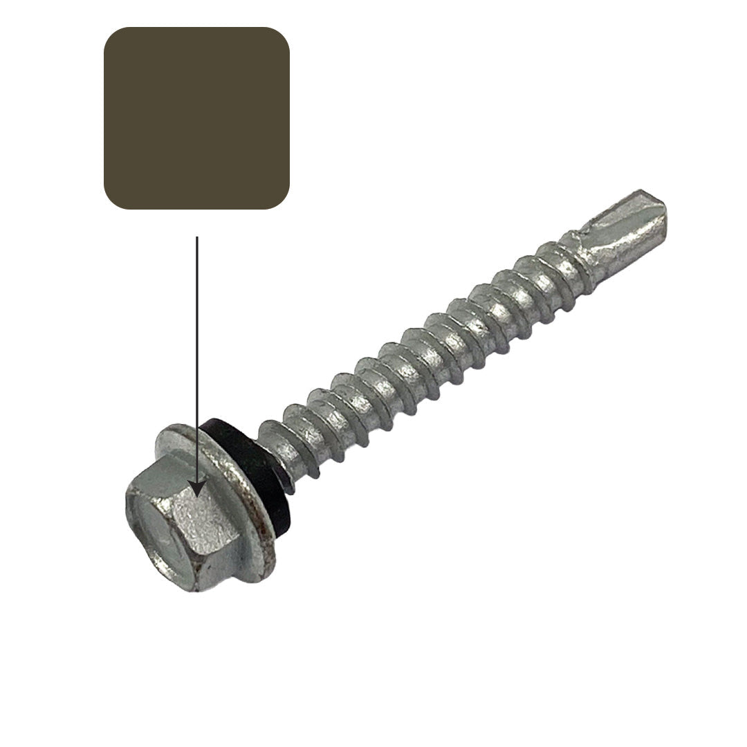 Ironbark Colorbond 10g-16 x 16mm Hex Head Self Drilling Screw Tek with NEO Seal Galvanised