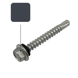 Ironstone Colorbond 10g-16 x 16mm Hex Head Self Drilling Screw Tek with NEO Seal Galvanised