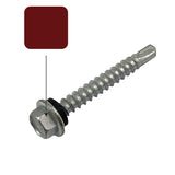 Manor Red Colorbond 10g-16 x 16mm Hex Head Self Drilling Screw Tek with NEO Seal Galvanised