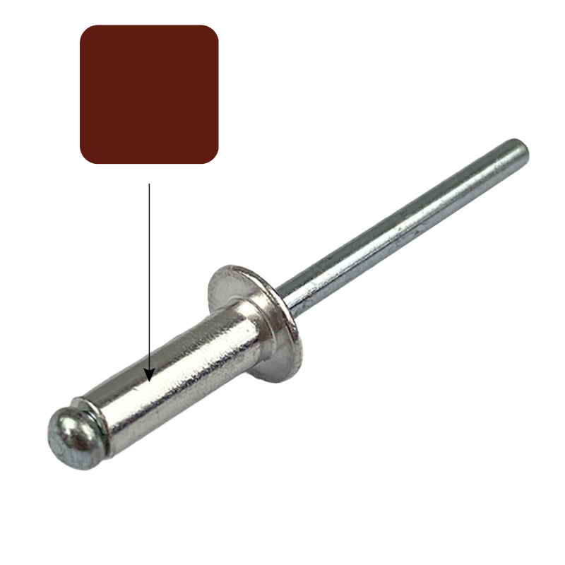 Manor Red (Heritage Red) AS4-3 Rivet Dome Pop Blind (3.2mm x 8mm) Aluminium Steel