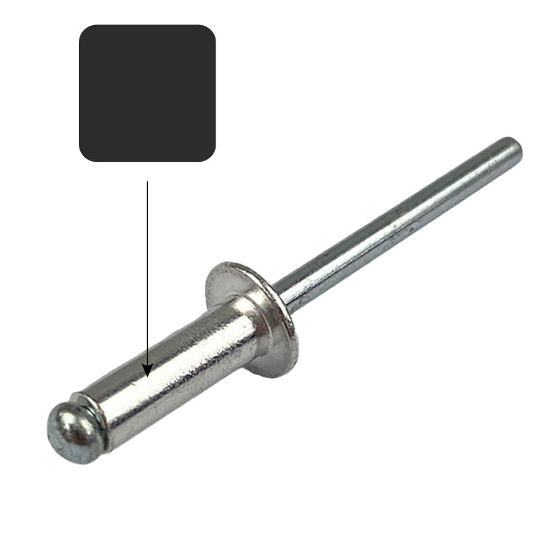 Night Sky (Ebony Black) AS4-3 Rivet Dome Pop Blind (3.2mm x 8mm) Aluminium Steel