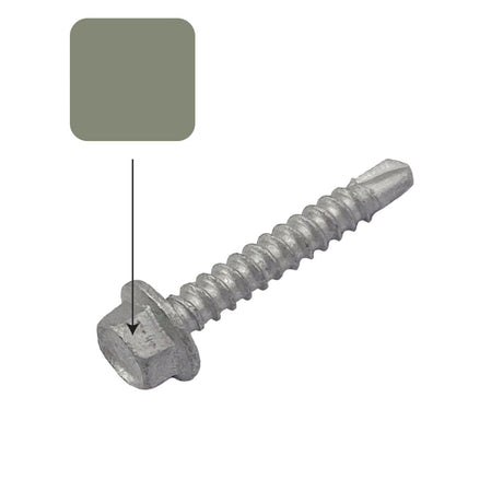 Pale Eucalypt Colorbond 10g-16 x 16mm Hex Head Self Drilling Screw Tek Galvanised