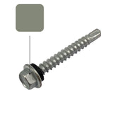 Pale Eucalypt Colorbond 10g-16 x 16mm Hex Head Self Drilling Screw Tek with NEO Seal Galvanised