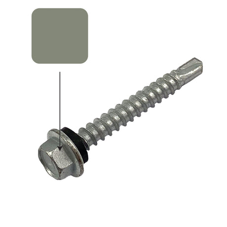 Pale Eucalypt 10g-16 x 16mm Hex Head Self-Drilling Screw Tek with NEO Seal Galvanised
