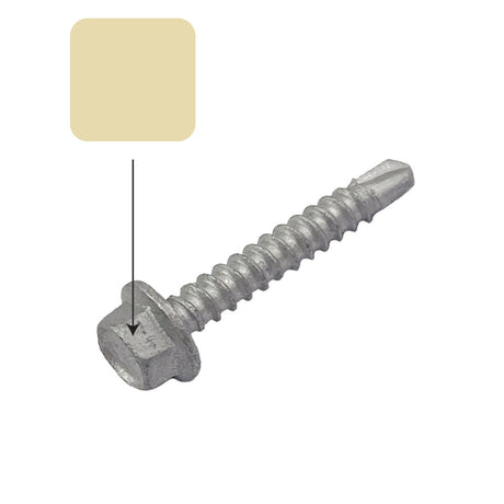 Primrose/Domain Colorbond 10g-16 x 16mm Hex Head Self Drilling Screw Tek Galvanised