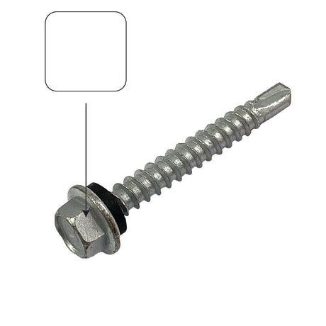Pure White 10g-16 x 16mm Hex Head Self-Drilling Screw Tek with NEO Seal Galvanised