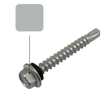Shale Grey 10g-16 x 16mm Hex Head Self-Drilling Screw Tek with NEO Seal Galvanised