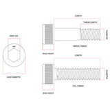 1/4" x 1-1/4" Imperial Socket Head Cap Screw Allen G304 Stainless Steel