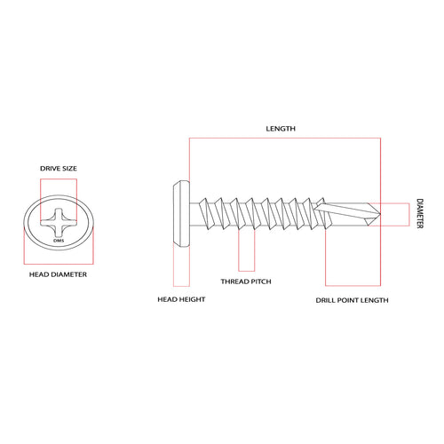 10g-16 x 50mm Wafer Self Drilling Screw Tek Phillips Galvanised