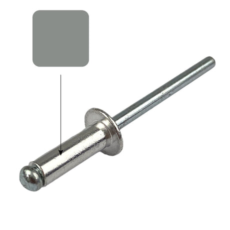 Windspray (Armour Grey) AS4-3 Rivet Dome Pop Blind (3.2mm x 8mm) Aluminium Steel