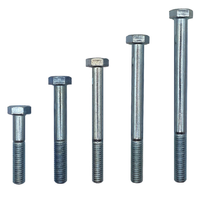 M8 x 130mm 1.25p Metric Coarse Hex Bolt High Tensile Class 10.9 Zinc Plated DMS Fasteners